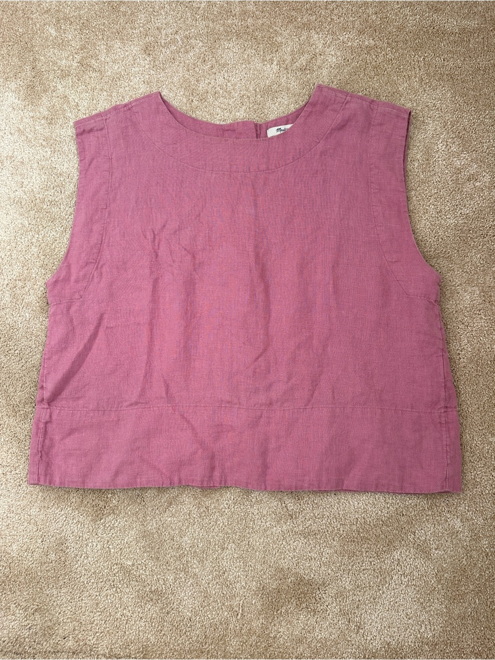 Madewell Mauve Linen Button-Back Top — Size M 🌸